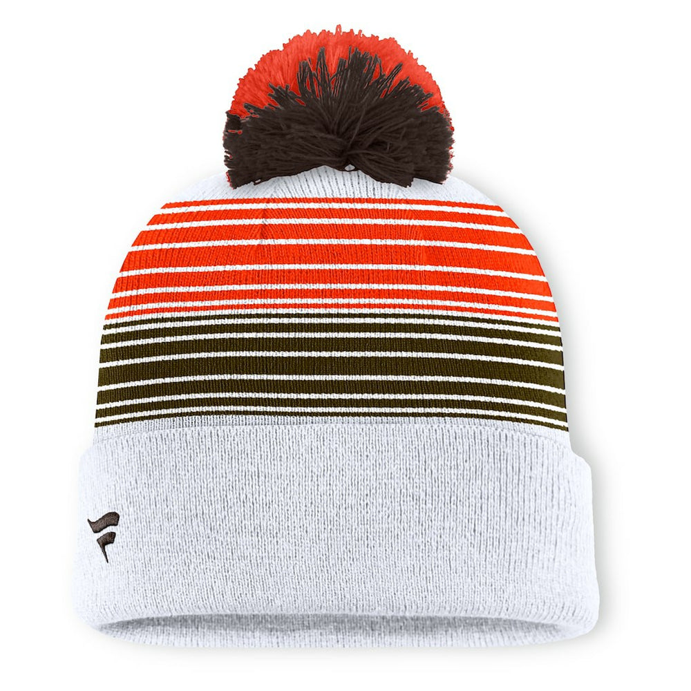 Cleveland Browns Ghost Cuffed Knit Hat with Pom - White - Fanatics