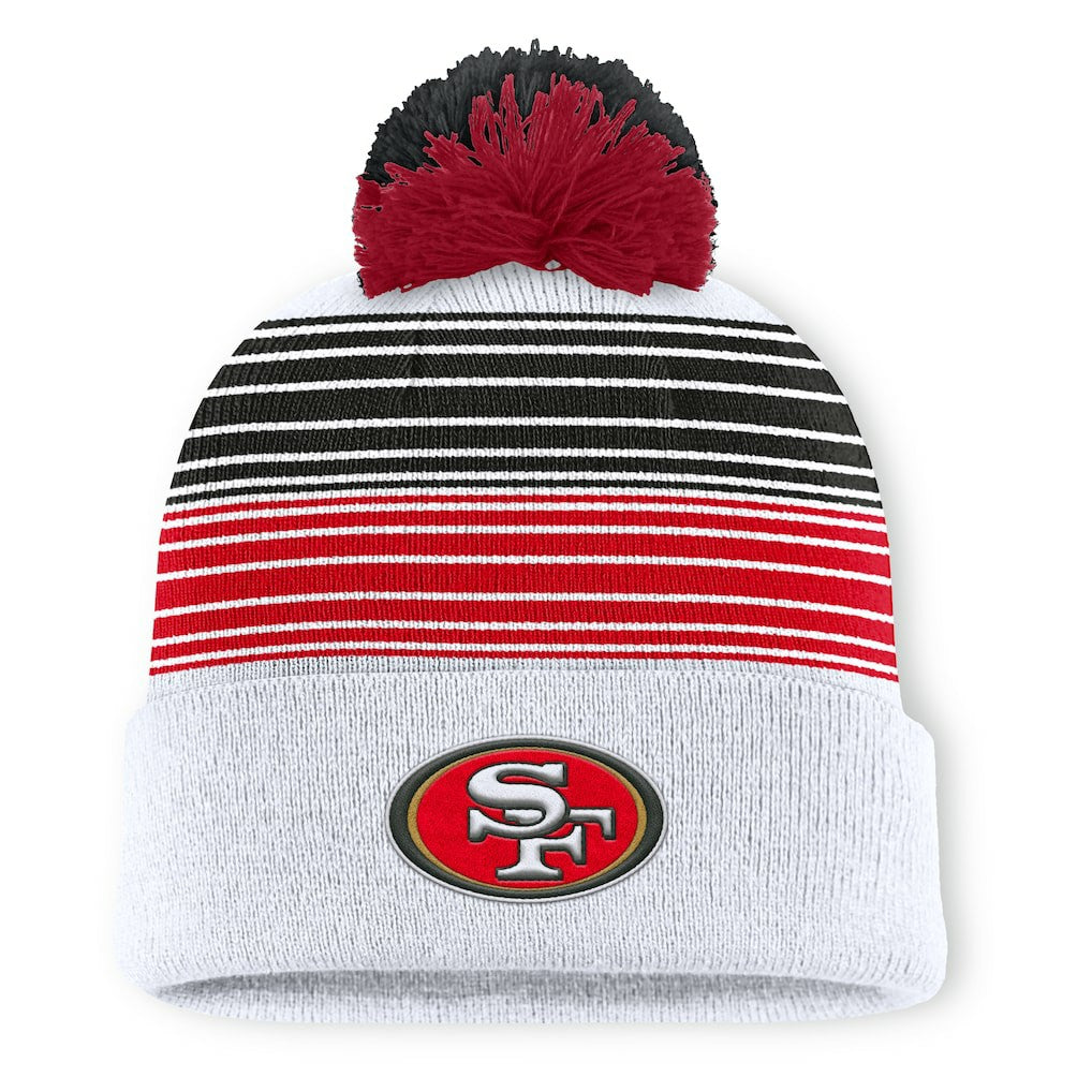 San Francisco 49ers Ghost Cuffed Knit Hat with Pom - White - Fanatics