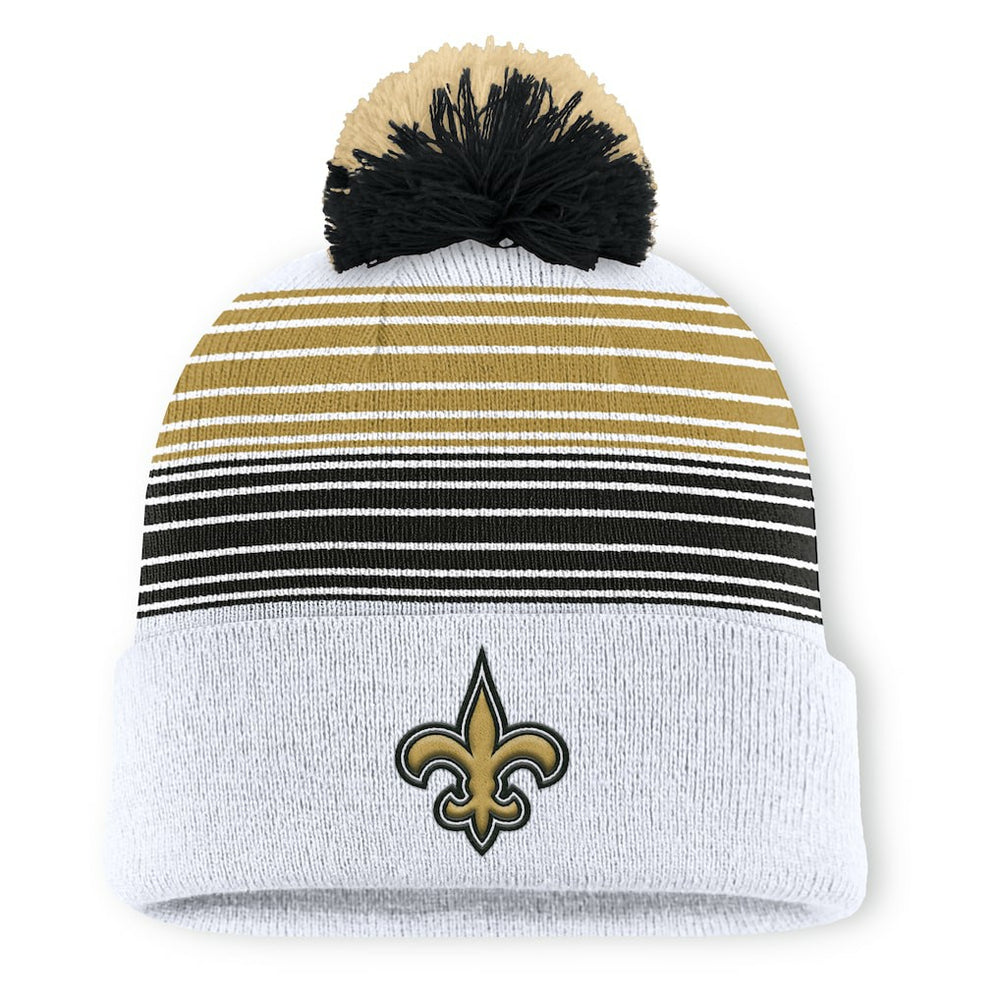 New Orleans Saints Ghost Cuffed Knit Hat with Pom - White - Fanatics