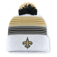 New Orleans Saints Ghost Cuffed Knit Hat with Pom - White - Fanatics