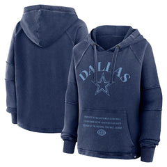 Dallas Cowboys Women's Oversized Raglan Gridiron Hoodie - Navy - Fanatics