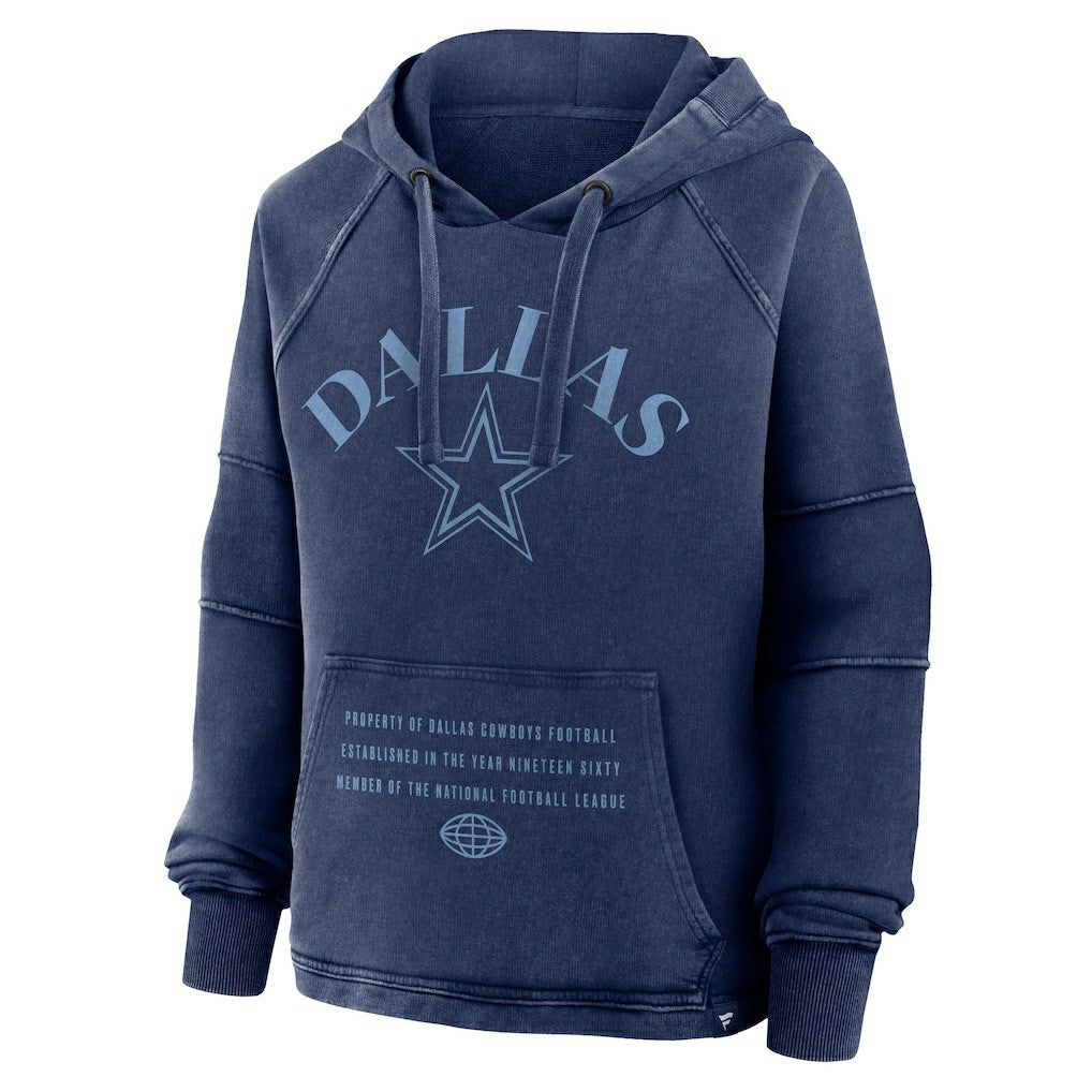 Dallas Cowboys Women's Oversized Raglan Gridiron Hoodie - Navy - Fanatics