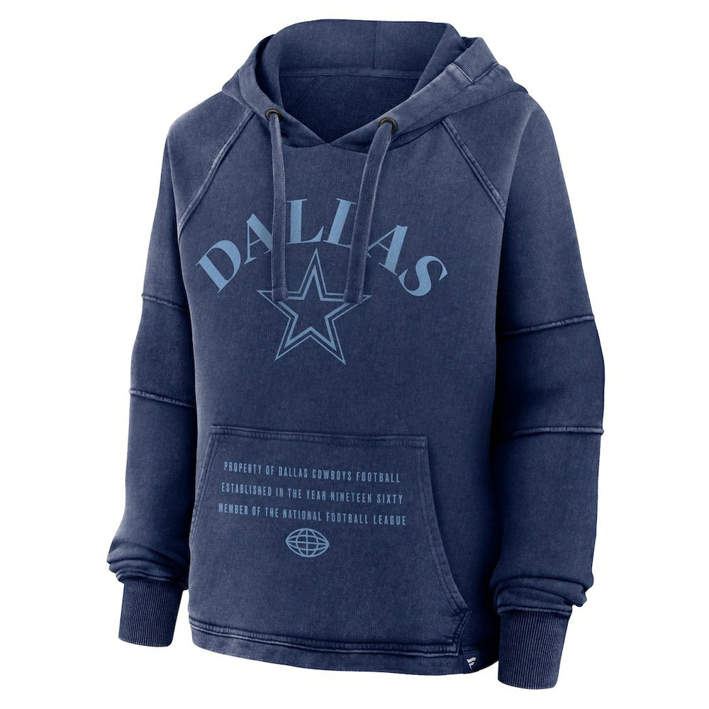 Dallas Cowboys Women's Oversized Raglan Gridiron Hoodie - Navy - Fanatics