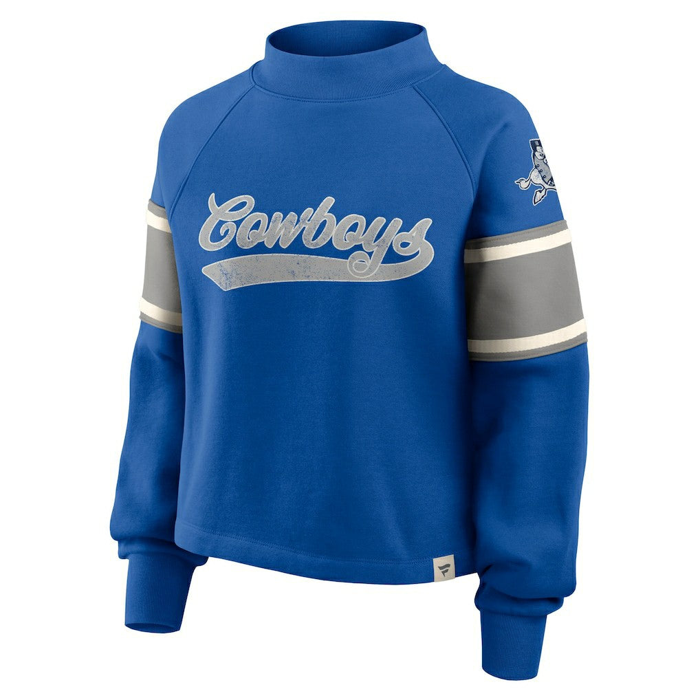 Dallas Cowboys Oversized Hometown Toss Sweep Mock Neck Pullover - Royal - Fanatics