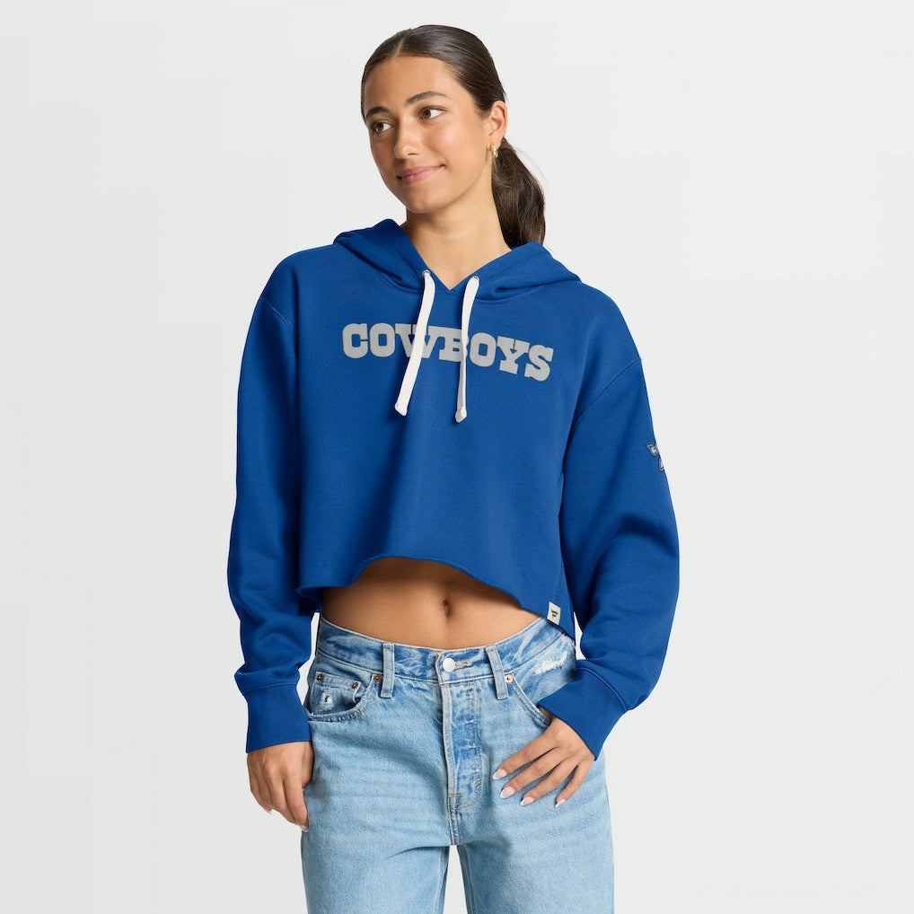Dallas Cowboys Women's Oversized Hometown Heritage Cropped Hoodie - Royal - Fanatics