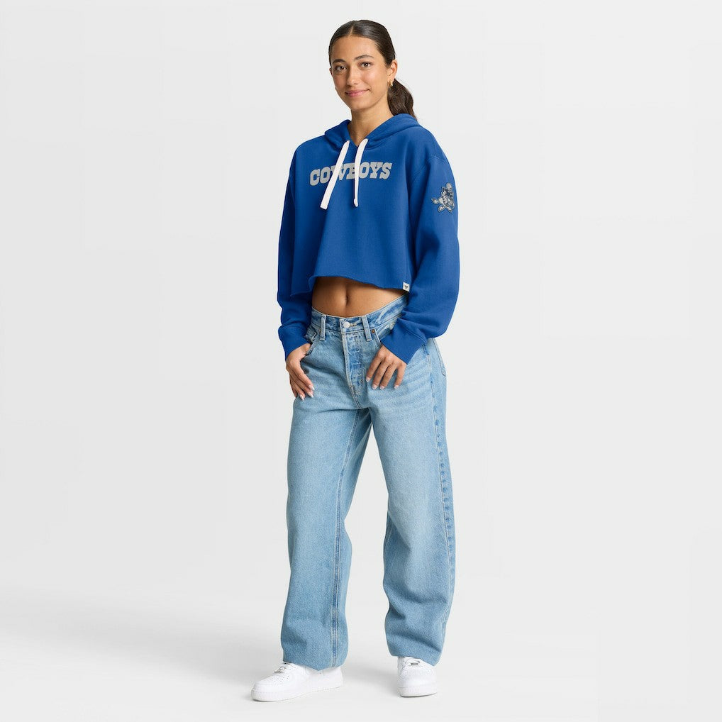 Dallas Cowboys Women's Oversized Hometown Heritage Cropped Hoodie - Royal - Fanatics