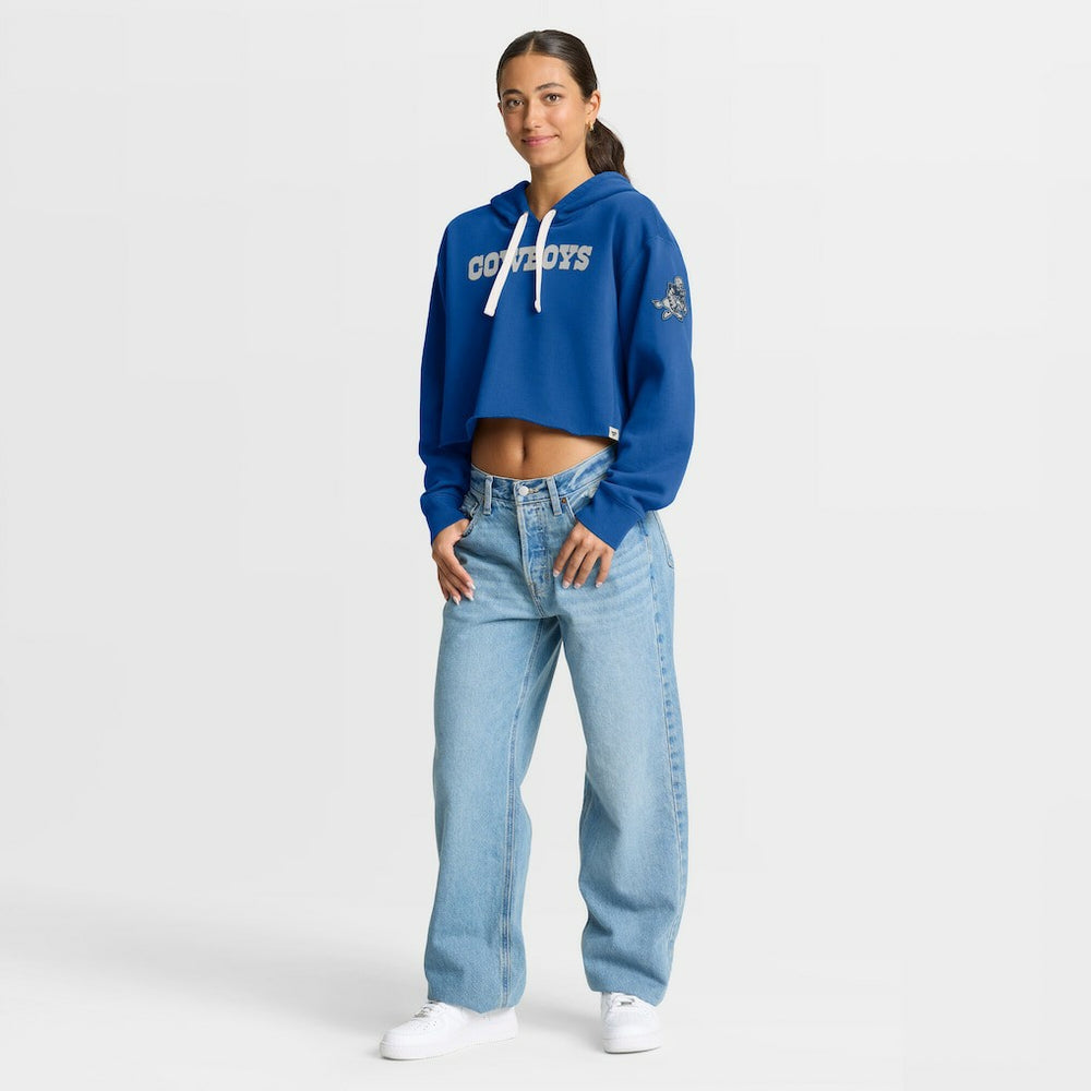 Dallas Cowboys Women's Oversized Hometown Heritage Cropped Hoodie - Royal - Fanatics