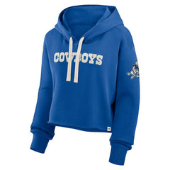 Dallas Cowboys Women's Oversized Hometown Heritage Cropped Hoodie - Royal - Fanatics