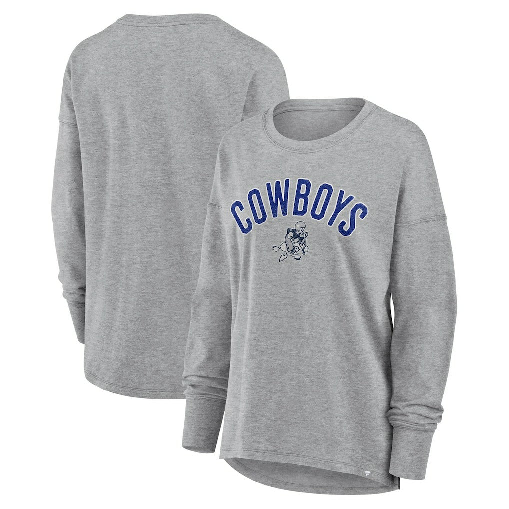 Dallas Cowboys Women's Hometown Legacy Long Sleeve T-Shirt - Heather Gray - Fanatics