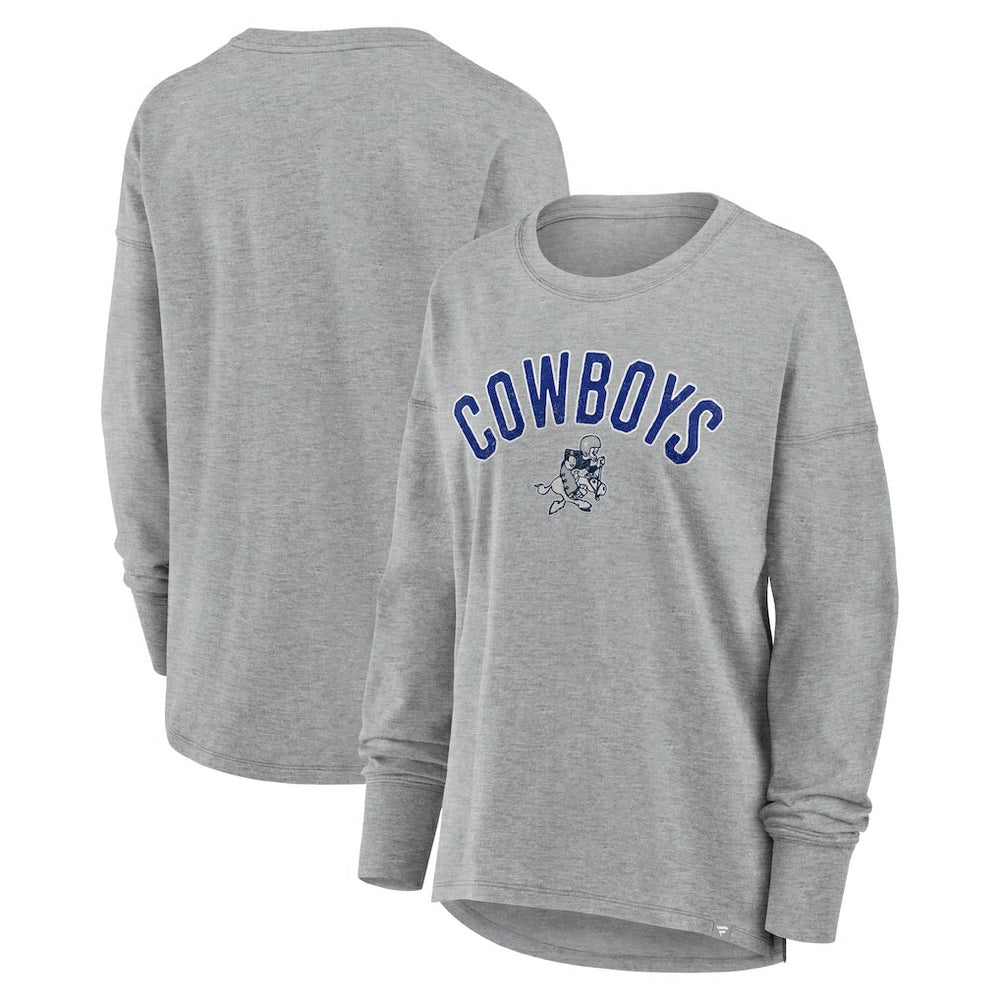 Dallas Cowboys Women's Hometown Legacy Long Sleeve T-Shirt - Heather Gray - Fanatics