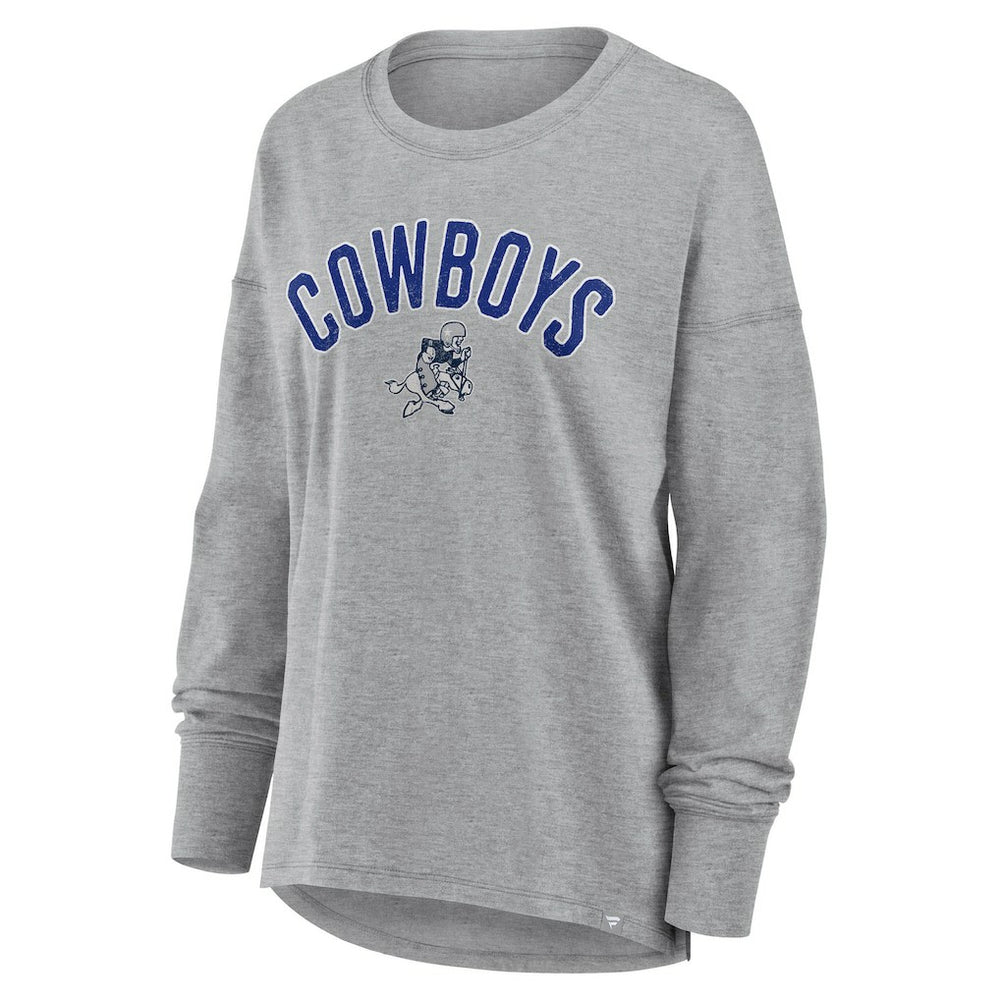 Dallas Cowboys Women's Hometown Legacy Long Sleeve T-Shirt - Heather Gray - Fanatics