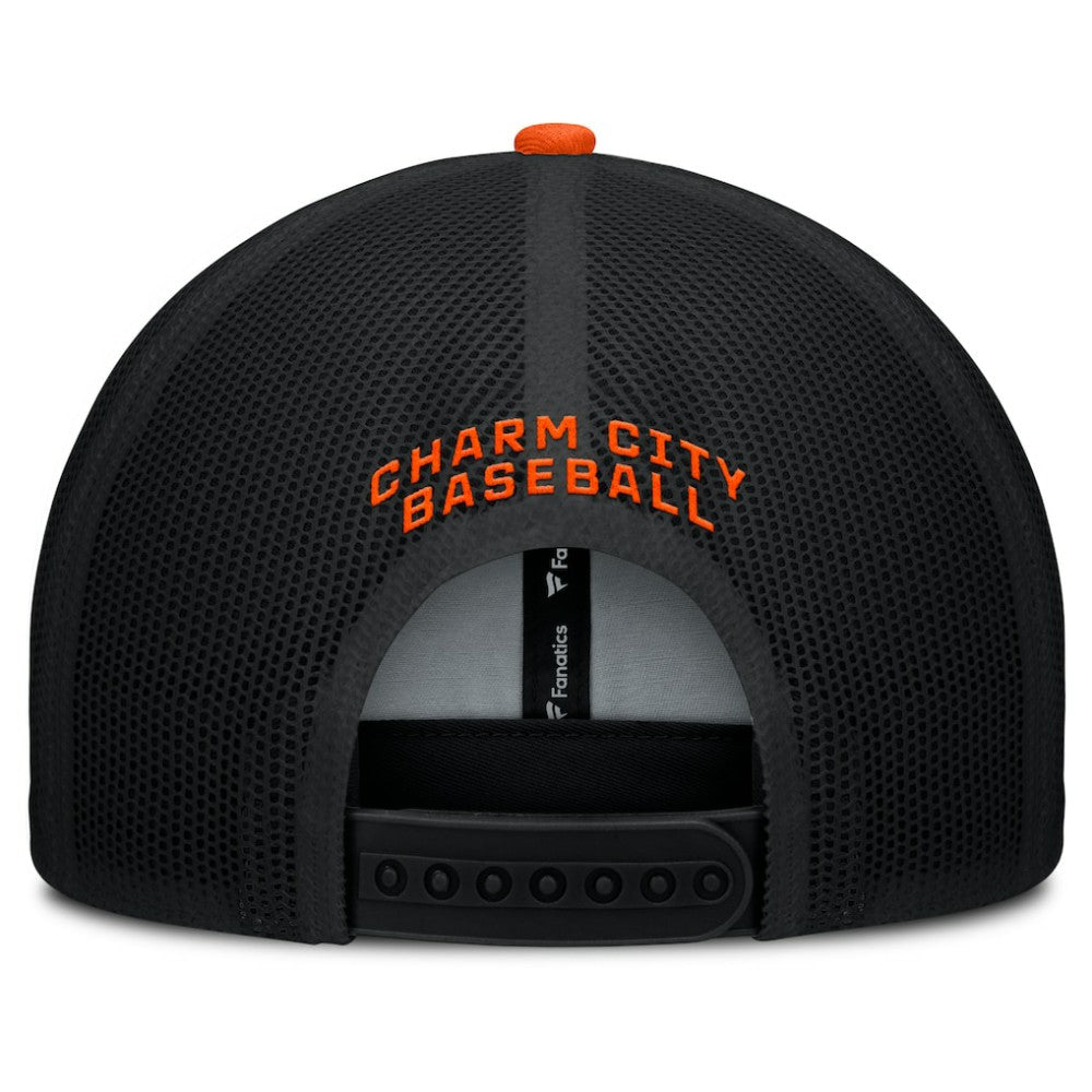 Baltimore Orioles Fanatics Cutoff Adjustable Trucker Hat for sale