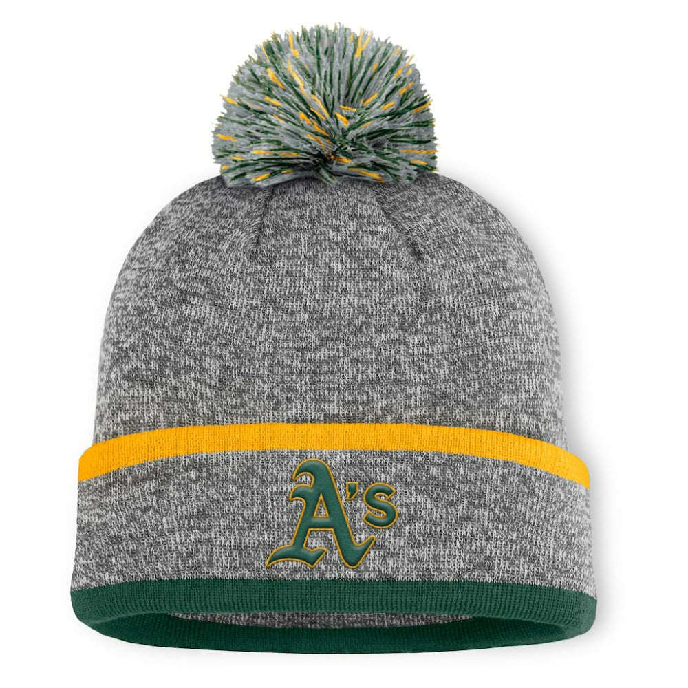 Athletics Fanatics Backstop Cuffed Knit Hat with Pom Online