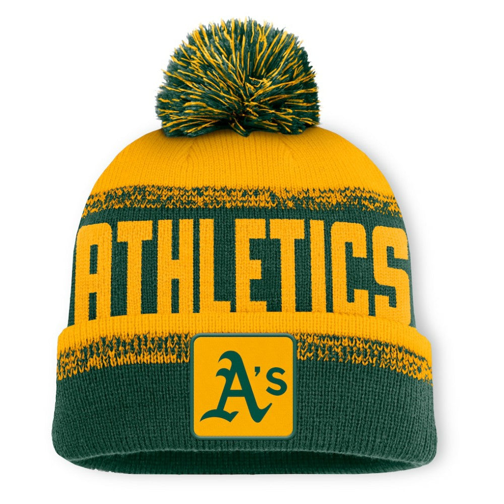 Athletics Fanatics No-Doubter Cuffed Knit Hat with Pom Sale