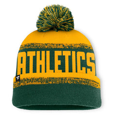 Athletics Fanatics No-Doubter Cuffed Knit Hat with Pom Sale
