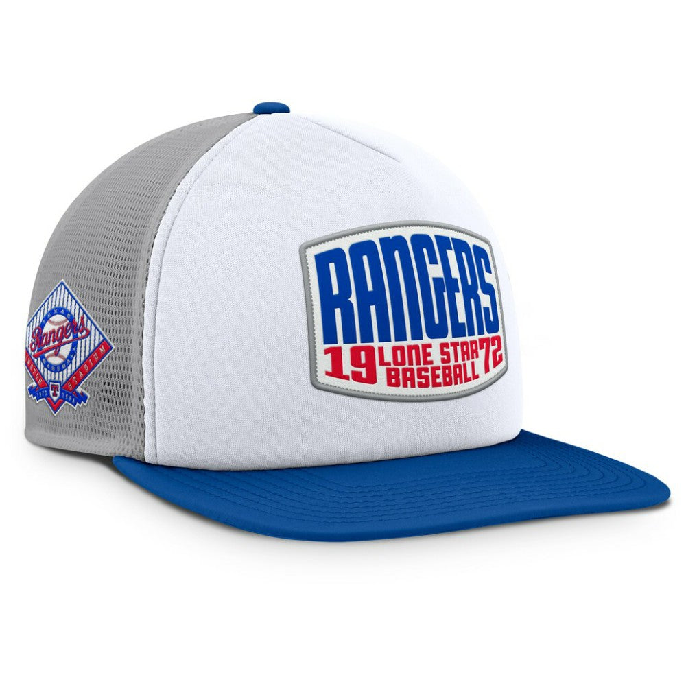 Texas Rangers Fanatics Cranked Foam Front Patch Trucker Adjustable Hat Sale