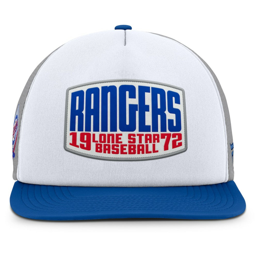 Texas Rangers Fanatics Cranked Foam Front Patch Trucker Adjustable Hat Sale