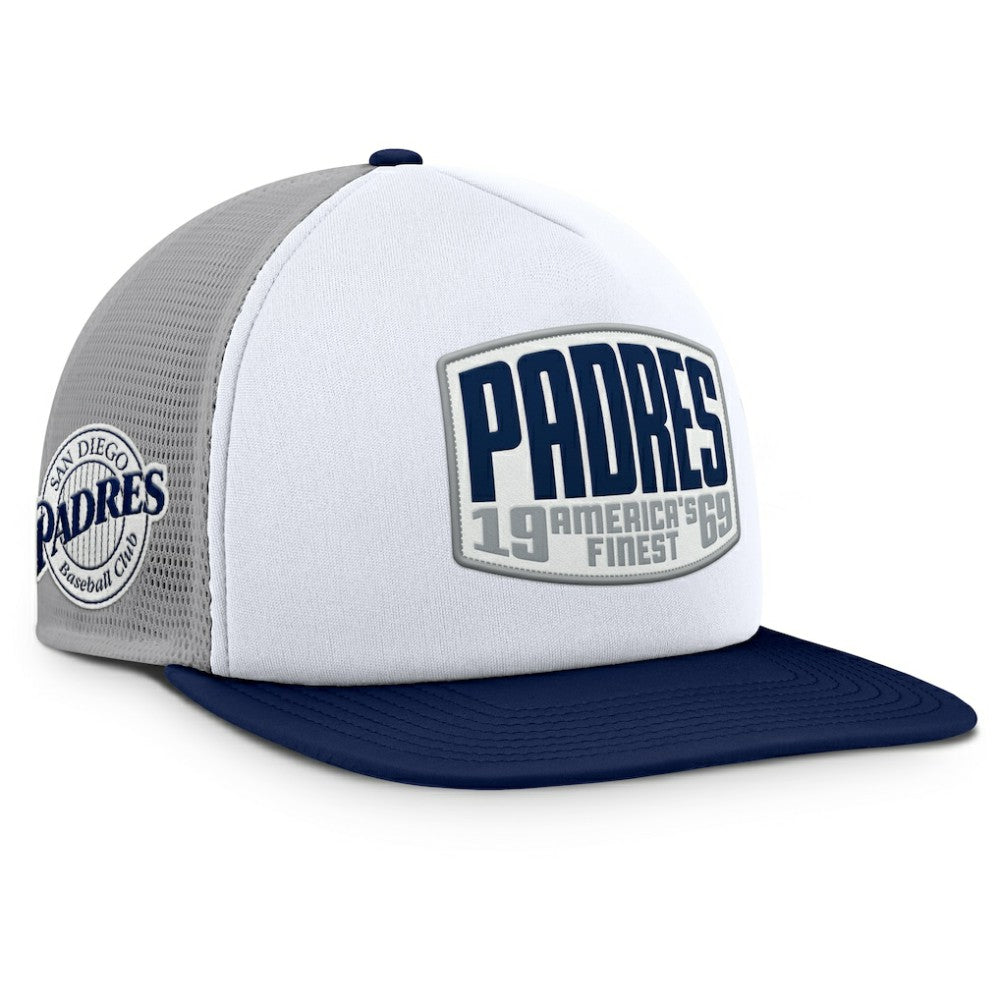 San Diego Padres Fanatics Cranked Foam Front Patch Trucker Adjustable Hat Outlet