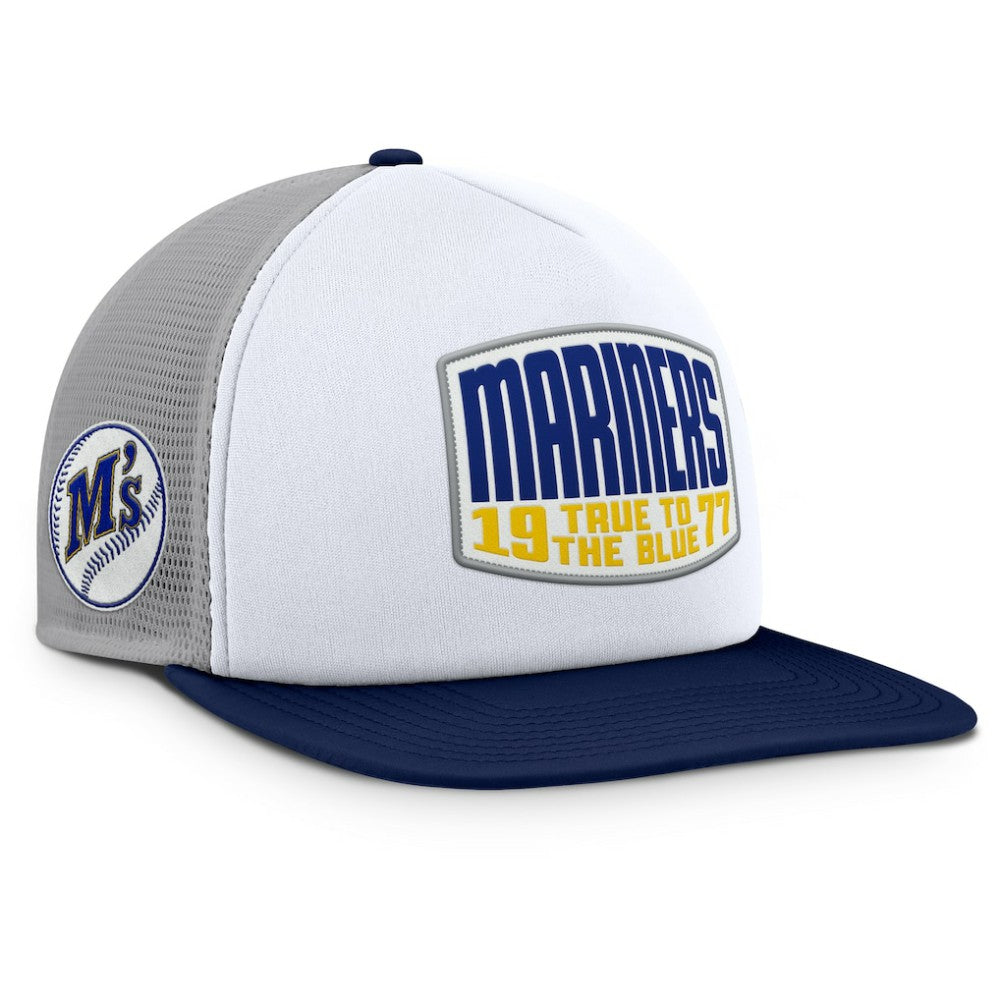Seattle Mariners Fanatics Cranked Foam Front Patch Trucker Adjustable Hat for sale