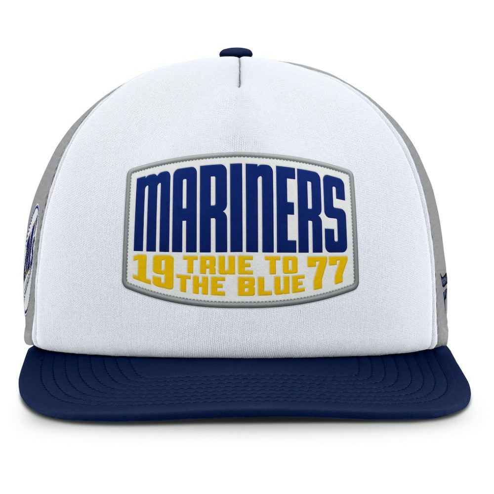Seattle Mariners Fanatics Cranked Foam Front Patch Trucker Adjustable Hat for sale