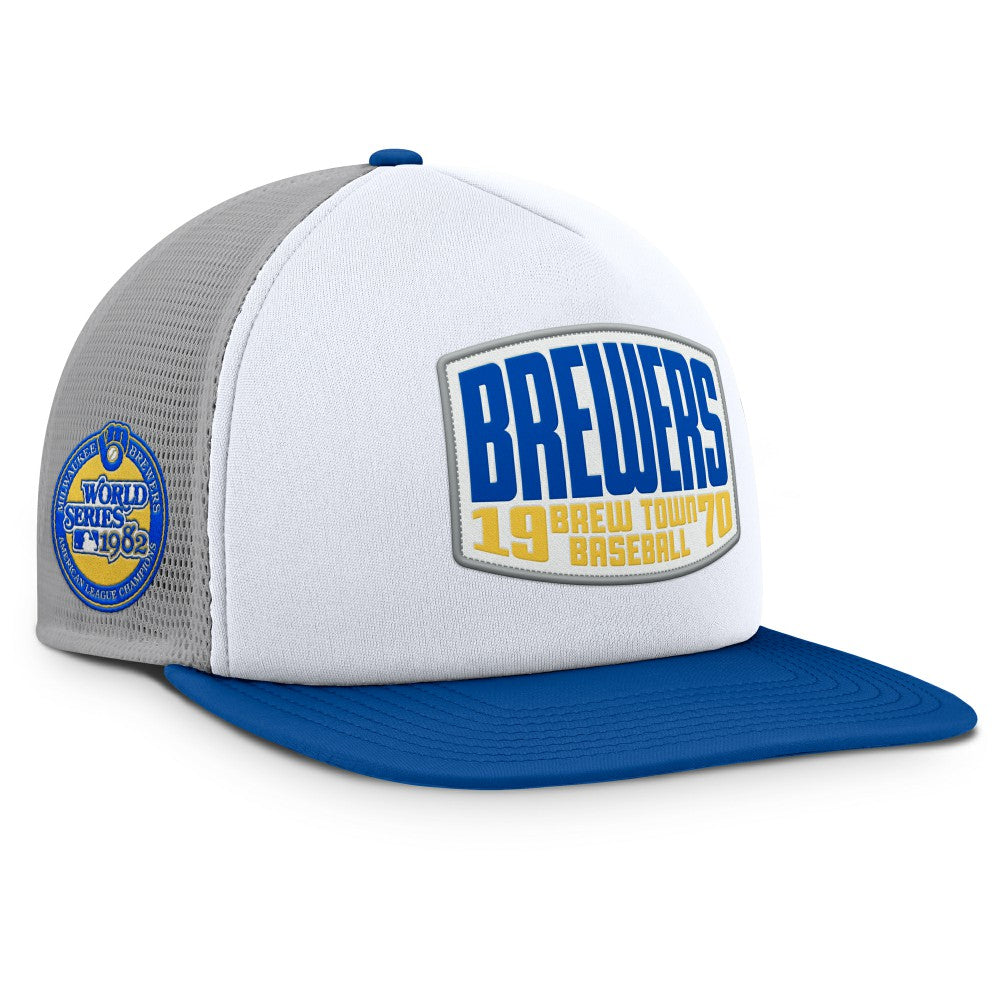 Milwaukee Brewers Fanatics Cranked Foam Front Patch Trucker Adjustable Hat Online