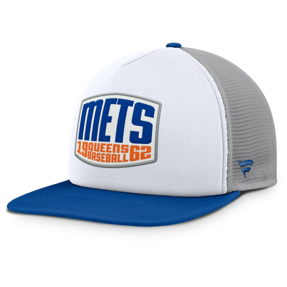 New York Mets Fanatics Cranked Foam Front Patch Trucker Adjustable Hat Sale