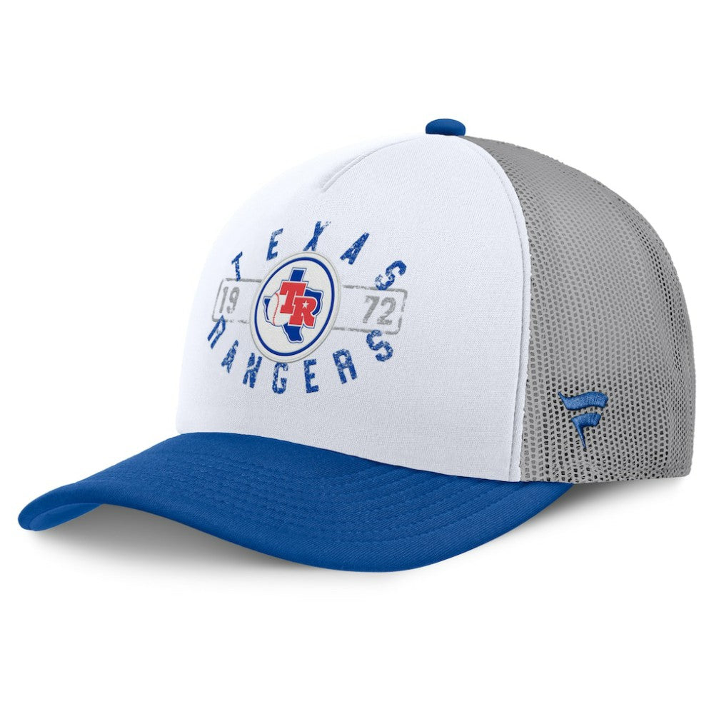 Texas Rangers Fanatics Designated A-Frame Foam Front Trucker Adjustable Hat Sale