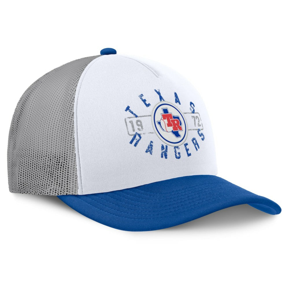 Texas Rangers Fanatics Designated A-Frame Foam Front Trucker Adjustable Hat Sale
