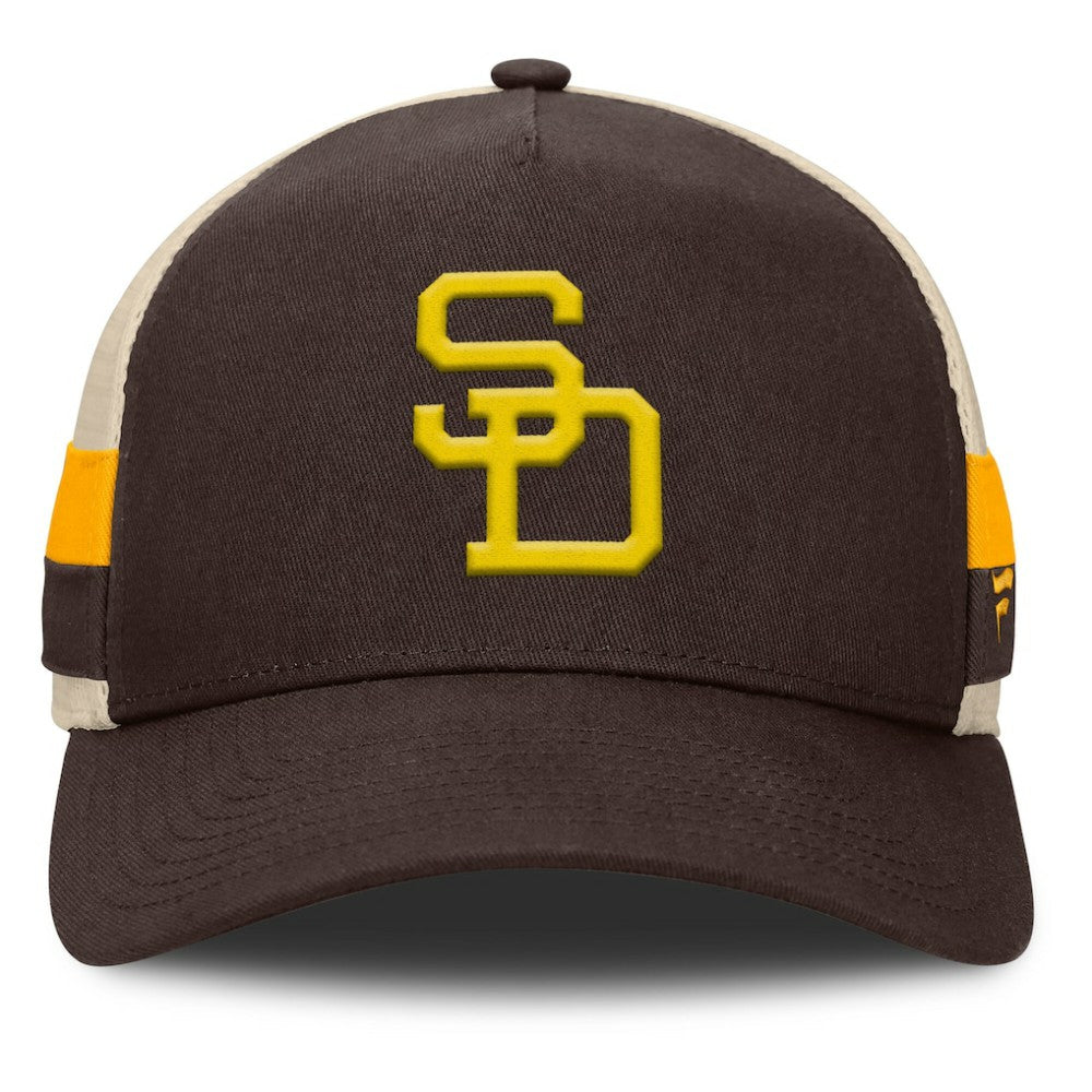 San Diego Padres Fanatics Inherited Side Stripe Trucker Adjustable Hat Discount