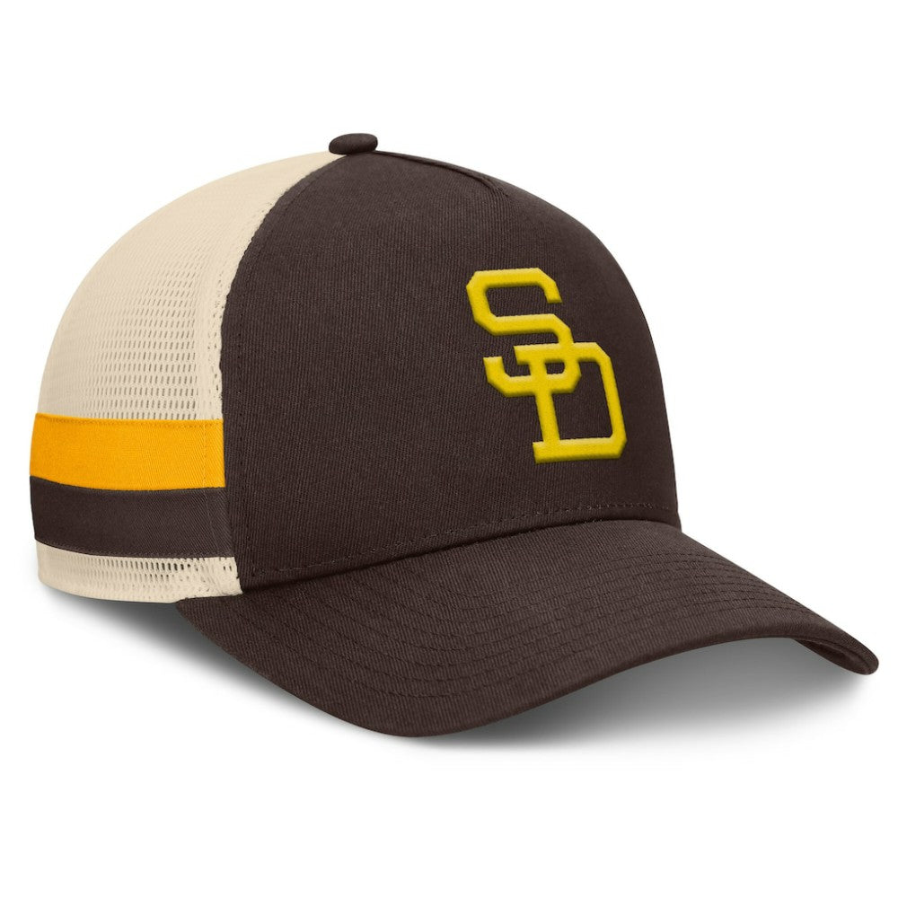 San Diego Padres Fanatics Inherited Side Stripe Trucker Adjustable Hat Discount