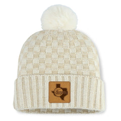 Texas Rangers Fanatics Women's Matchstick Cuffed Knit Hat with Pom- Natural Outlet
