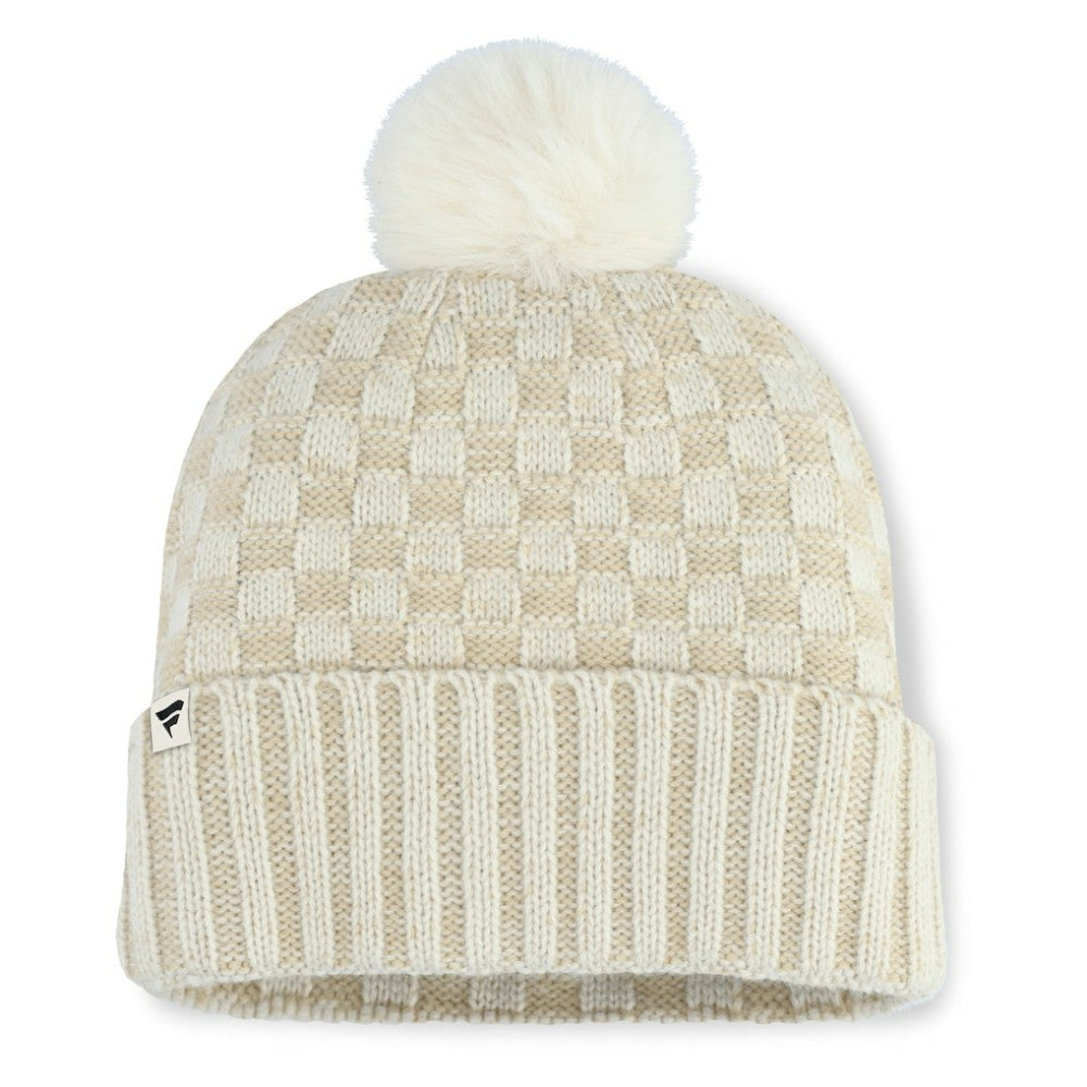 Texas Rangers Fanatics Women's Matchstick Cuffed Knit Hat with Pom- Natural Outlet