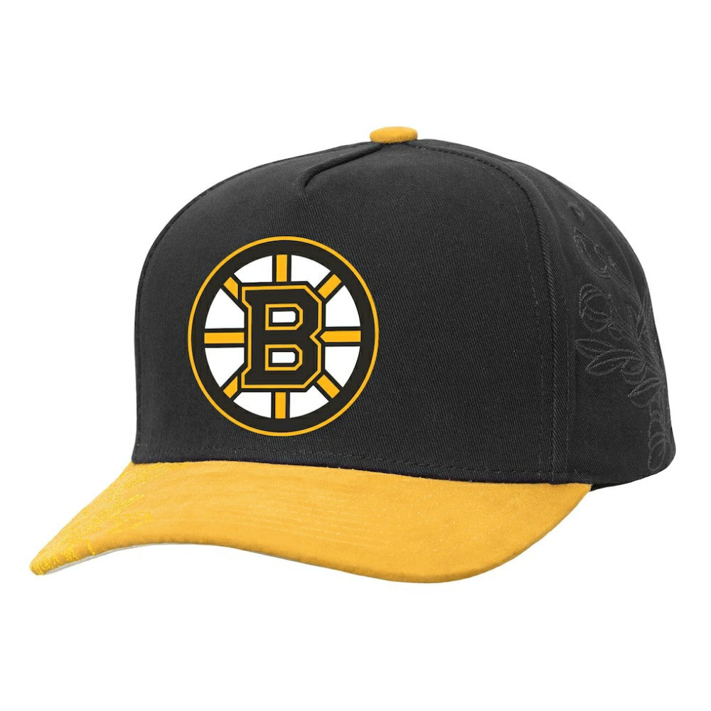 Boston Bruins Mitchell & Ness May Flowers Pro Crown Adjustable Hat - Black/Gold | NHL near me