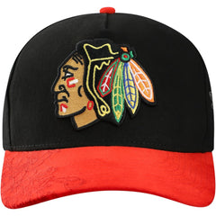 Chicago Blackhawks Mitchell & Ness May Flowers Pro Crown Adjustable Hat - Black/Red | NHL near me