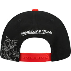 Chicago Blackhawks Mitchell & Ness May Flowers Pro Crown Adjustable Hat - Black/Red | NHL near me