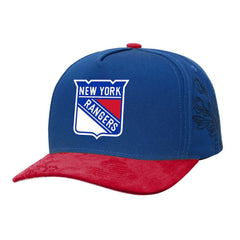 New York Rangers Mitchell & Ness May Flowers Pro Crown Adjustable Hat - Blue/Red | NHL near me