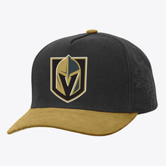 Vegas Golden Knights Mitchell & Ness May Flowers Pro Crown Adjustable Hat - Black/Gold | NHL on sale