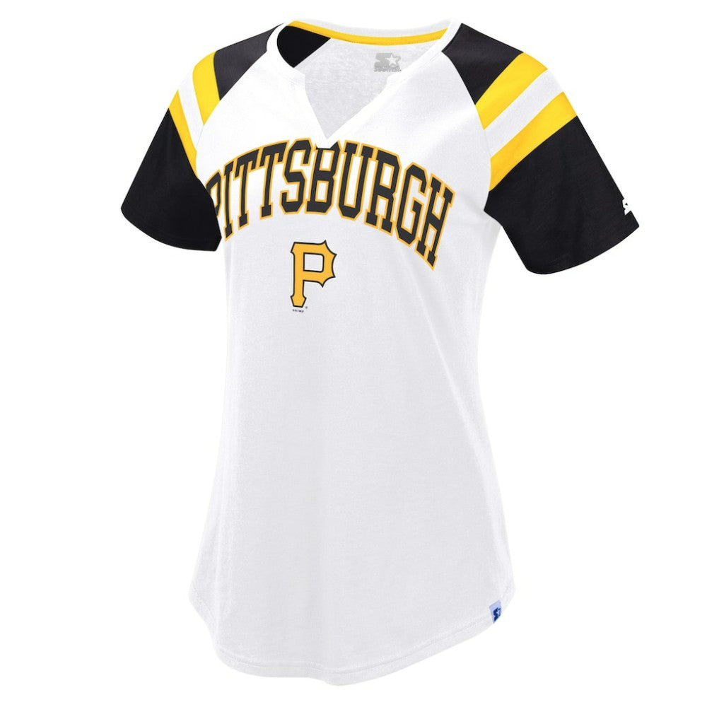 Pittsburgh Pirates Starter Women's Game On Notch Neck Raglan T-Shirt Near Me