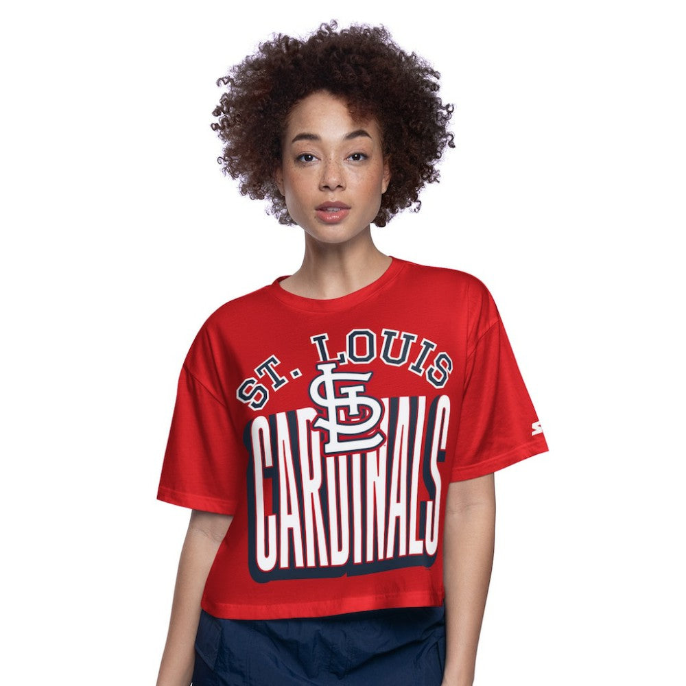 St. Louis Cardinals Starter Women's Play the Ball Boxy Cropped T-Shirt Outlet