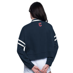 Cleveland Guardians Starter Women's Power Play Cropped Pullover Sweatshirt Outlet