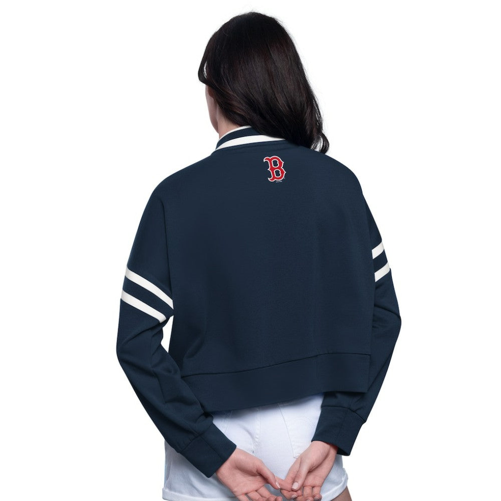 Boston Red Sox Starter Women's Power Play Cropped Pullover Sweatshirt Online