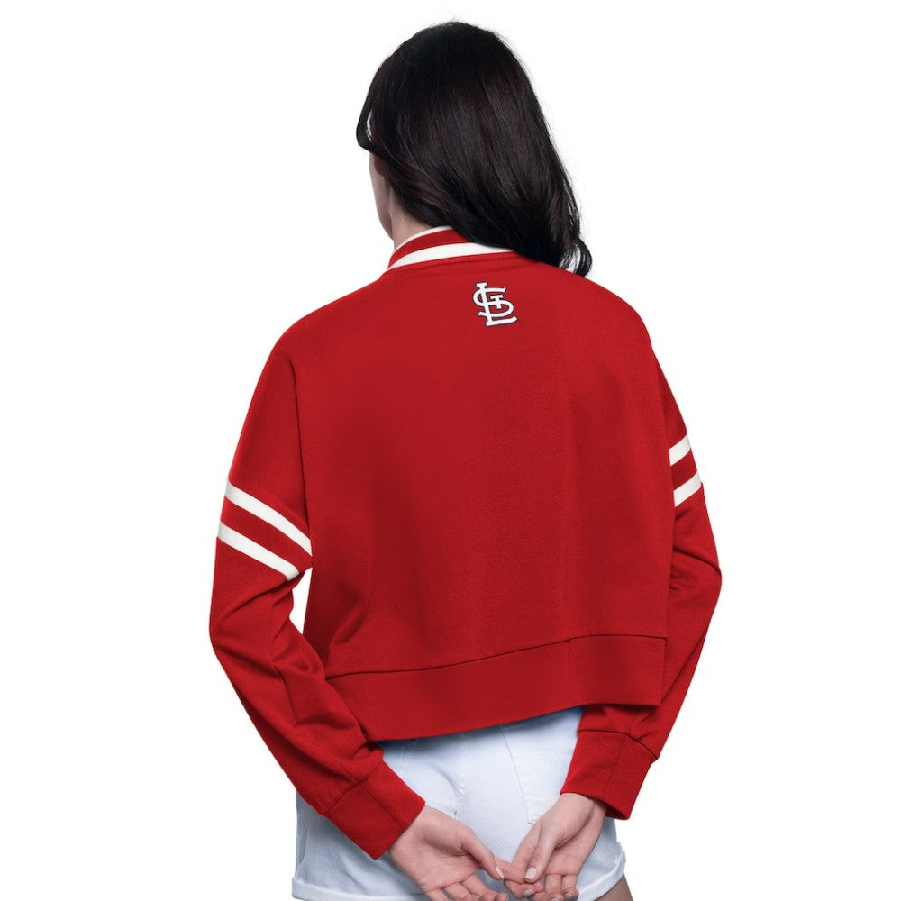 St. Louis Cardinals Starter Women's Power Play Cropped Pullover Sweatshirt Online
