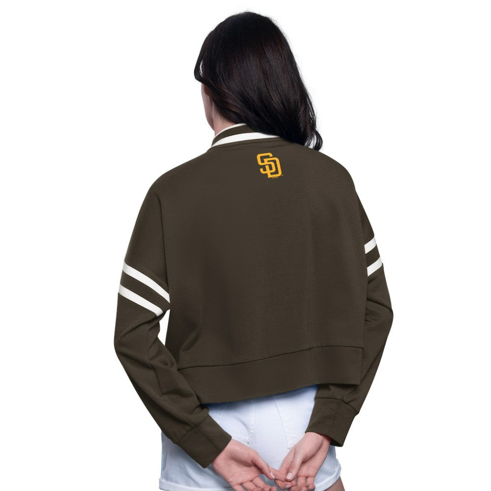 San Diego Padres Starter Women's Power Play Cropped Pullover Sweatshirt Discount