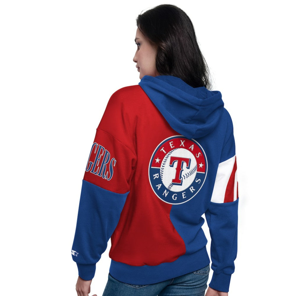 Texas Rangers Starter Women's Curve Ball Full Zip Hoodie Sweatshirt Outlet