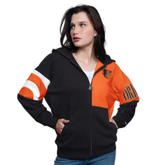 Baltimore Orioles Starter Women's Curve Ball Full Zip Hoodie Sweatshirt Sale