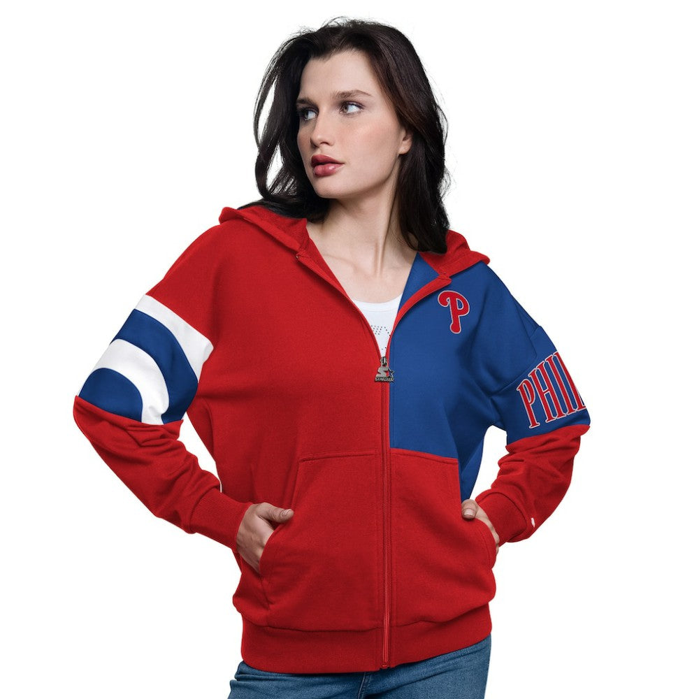 Philadelphia Phillies Starter Women's Curve Ball Full Zip Hoodie Sweatshirt Near Me