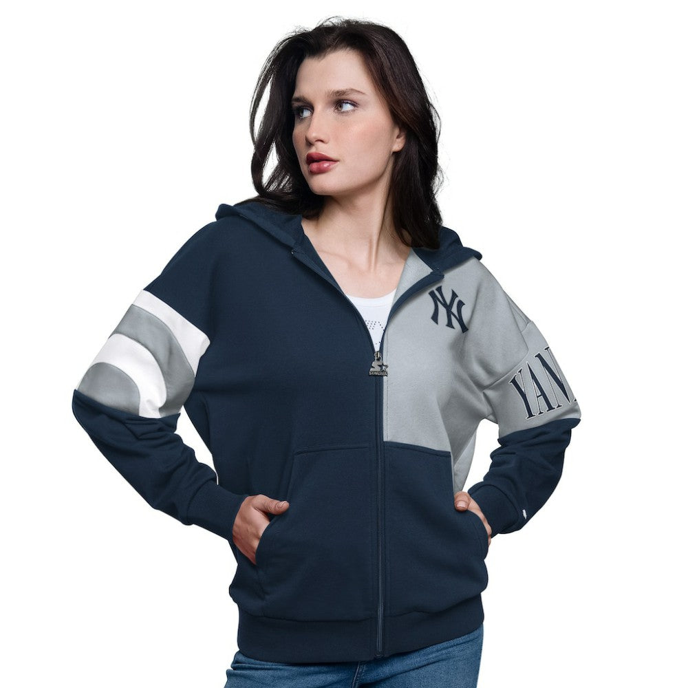 New York Yankees Starter Women's Curve Ball Full Zip Hoodie Sweatshirt Online