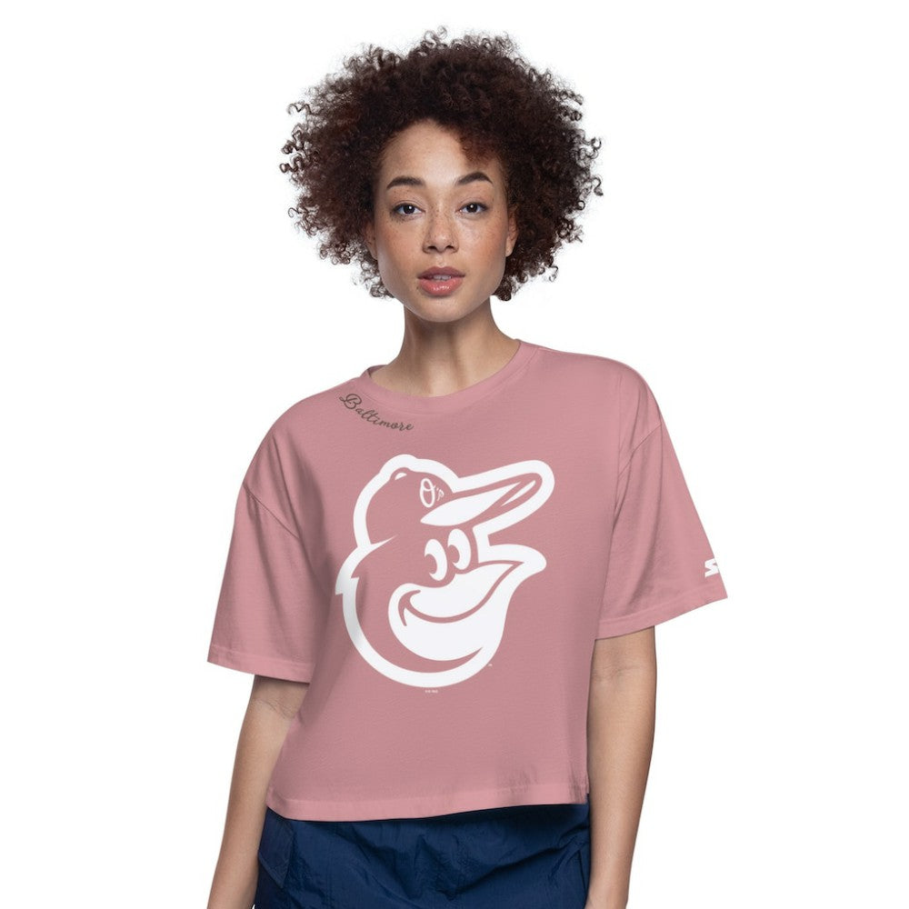 Baltimore Orioles Starter Women's Play the Ball Boxy Cropped T-Shirt Outlet