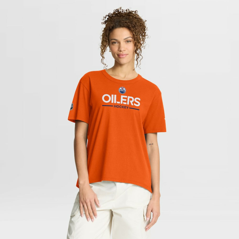 Edmonton Oilers Fanatics Women's Authentic Pro Primary T-Shirt - Orange | Fanatics discount