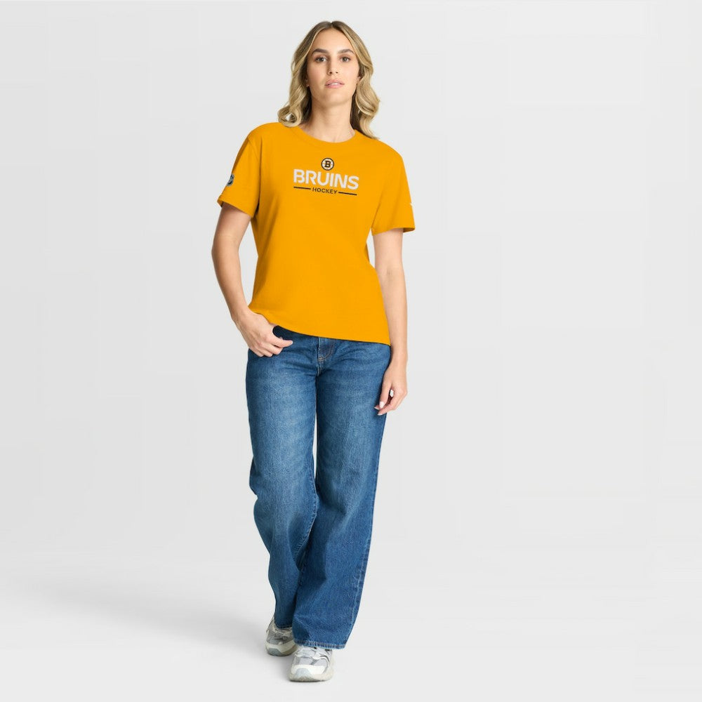 Boston Bruins Fanatics Women's Authentic Pro Primary T-Shirt - Gold | Fanatics sale
